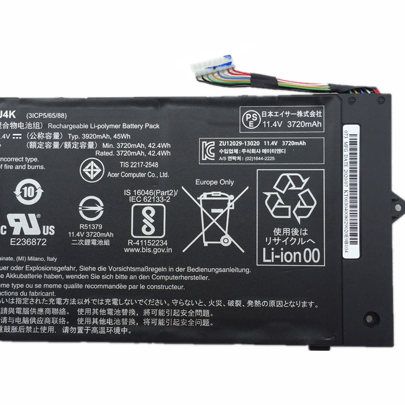 3920mAh 45Wh 3-Cell Acer Chromebook 311 C733T-C8ZG Battery